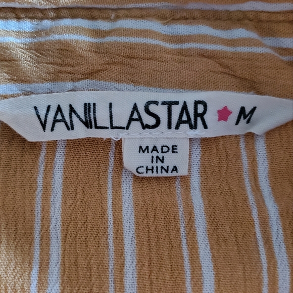 M Vanilla Star Gold/White Stripe Twist Front Shirt - Picture 3 of 3